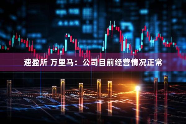 速盈所 万里马：公司目前经营情况正常